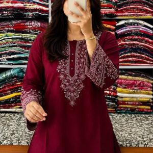 One Piece Ebmroidery Short Kurti