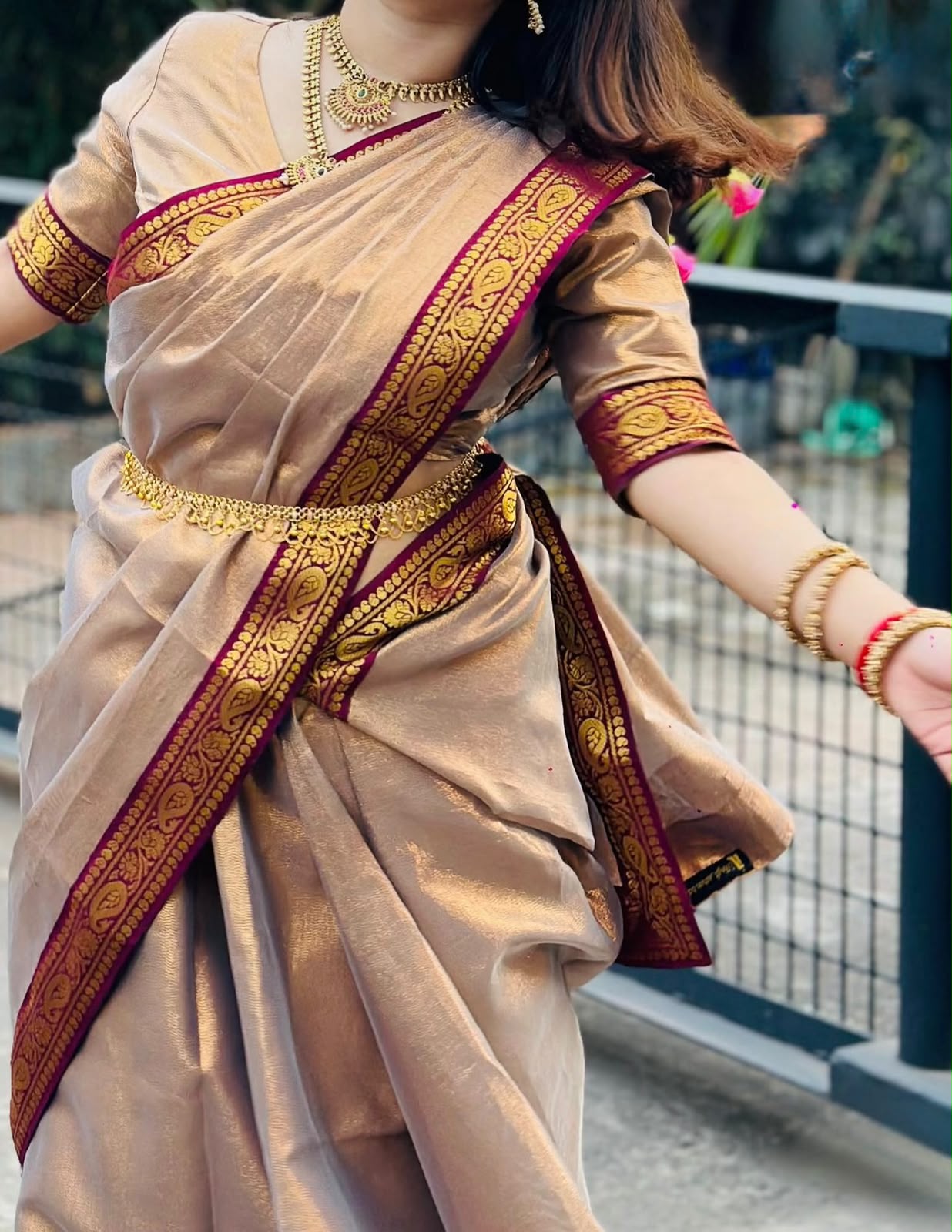 Puja Hit Lama Sharee with Blouse Piece - Image 6