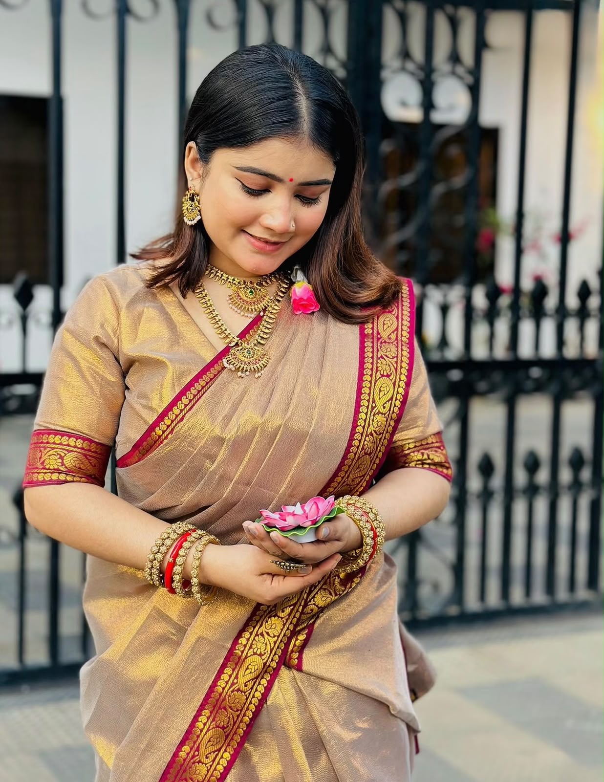 Puja Hit Lama Sharee with Blouse Piece - Image 9