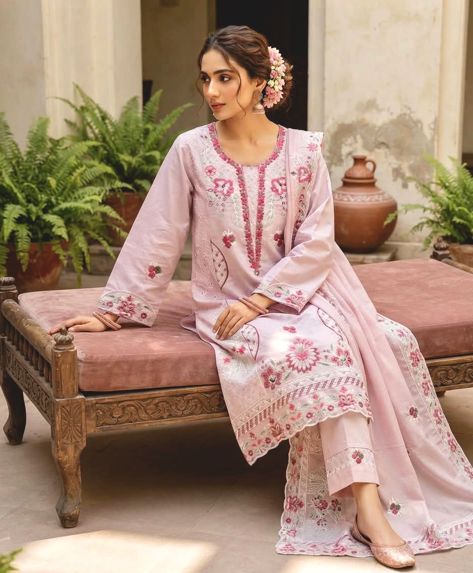 Embroidery Readymade Three Piece