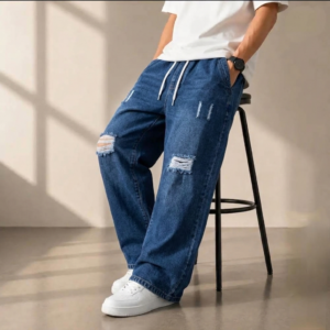 Stylish Semi Baggy Cargo Denim Pant